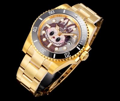 Clean Factory Rolex & Labubu Submariner 40mm 3135 Movement 904L Steel Gold Oyster Strap Watch 